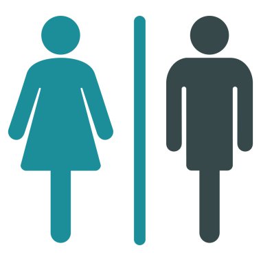 WC kişi düz vektör simgesi