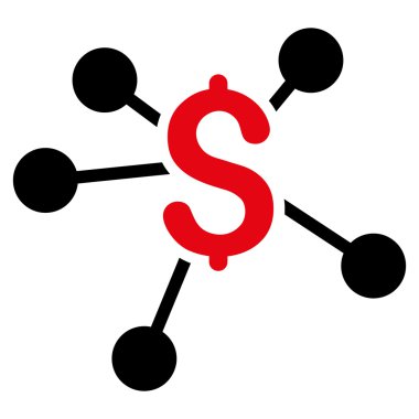 Finansal bağlantılar düz vektör simgesi