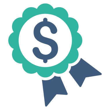 Bankacılık Ödülü mühür vektör simge düz