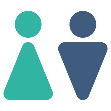 WC kişi düz vektör simgesi