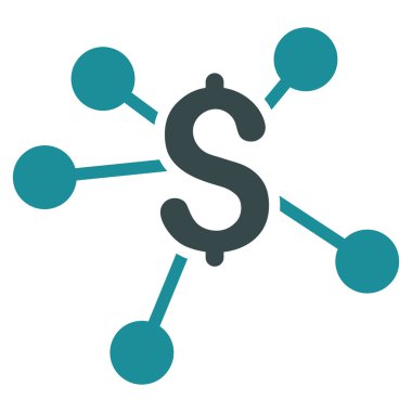 Finansal bağlantılar düz vektör simgesi