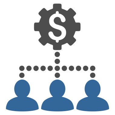 Endüstriyel banka müşteri ilişkileri vektör simge düz