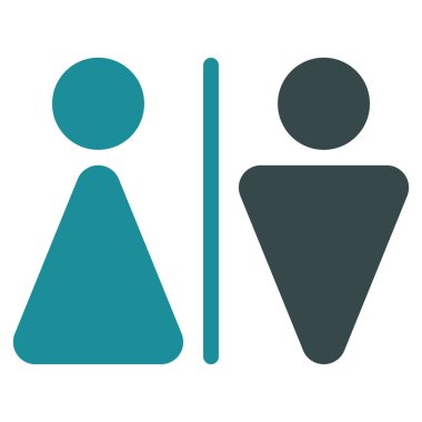 WC kişi düz vektör simgesi