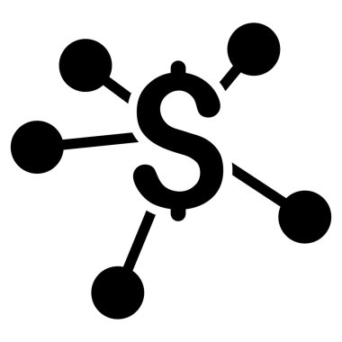 Finansal bağlantılar düz vektör simgesi