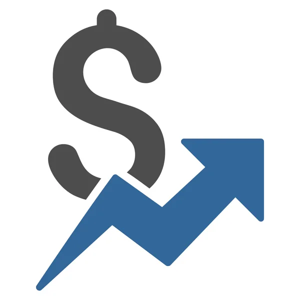 Dollar Growth Flat Vector Icon — Stock Vector
