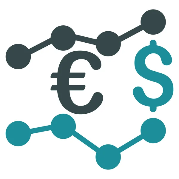 Grafici di valuta Icona vettoriale piatta — Vettoriale Stock