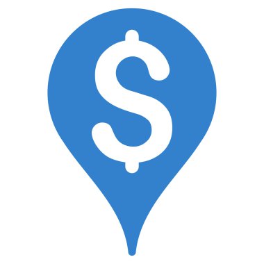 Banka harita işaretleyici düz vektör simgesi