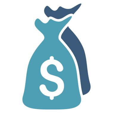 Para çantaları düz vektör simgesi