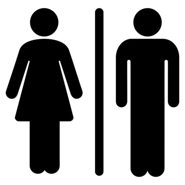 WC kişi düz vektör simgesi