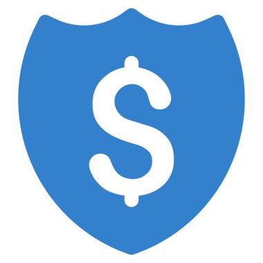 Mali kalkan düz vektör simgesi