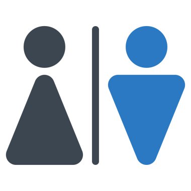 WC kişi düz vektör simgesi