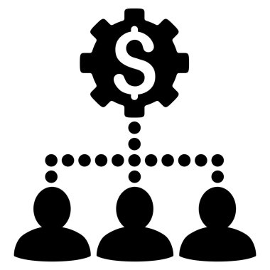 Endüstriyel banka müşteri ilişkileri vektör simge düz