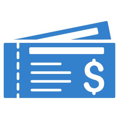 Bilet düz vektör simgesi