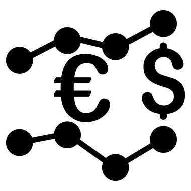 Para birimi grafikler düz vektör simgesi