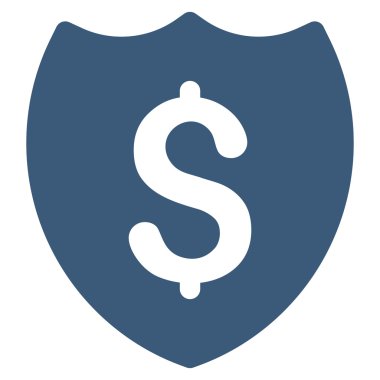 Mali kalkan düz vektör simgesi