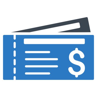 Bilet düz vektör simgesi