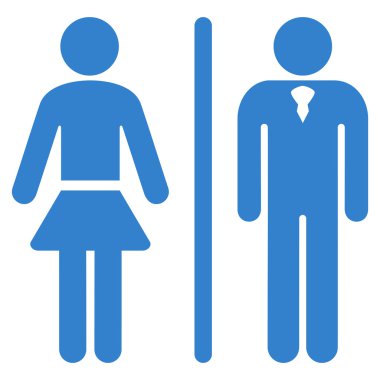 Tuvalet kişi düz vektör simgesi