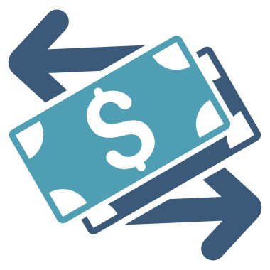 Doları banknot Exchange düz vektör simgesi