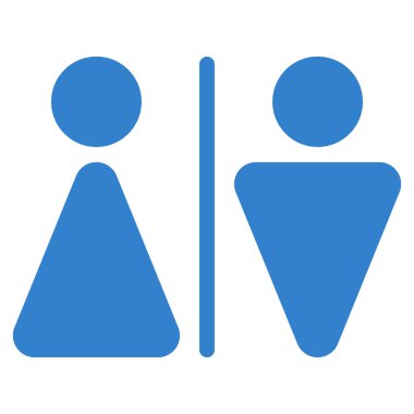 WC kişi düz vektör simgesi