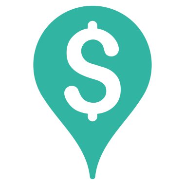 Banka harita işaretleyici düz vektör simgesi