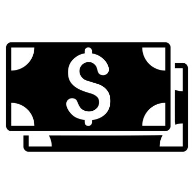 Doları banknot düz vektör simgesi