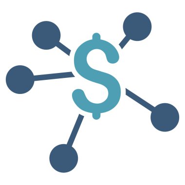 Finansal bağlantılar düz vektör simgesi