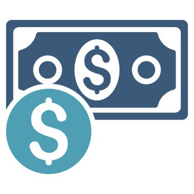 Doları nakit düz vektör simgesi