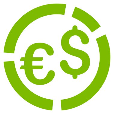 Para birimi diyagramı düz vektör simgesi