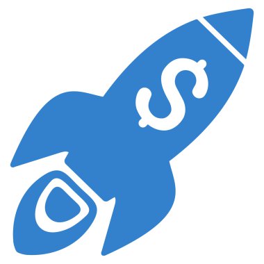 Başlangıç Roket fırlatma düz vektör simgesi