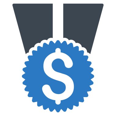 Para ödülü düz vektör simgesi