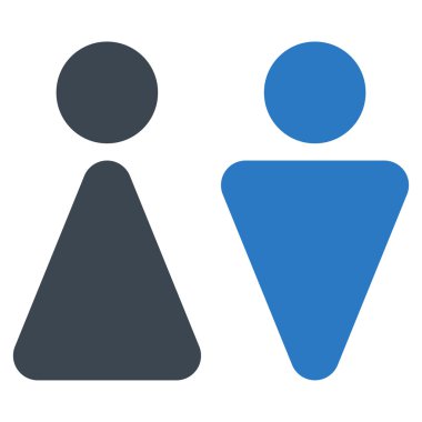 WC kişi düz vektör simgesi