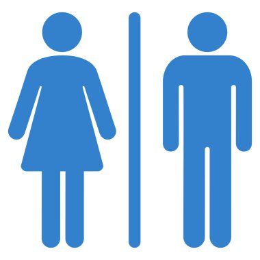 WC kişi düz vektör simgesi