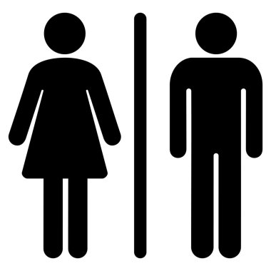 WC kişi düz vektör simgesi