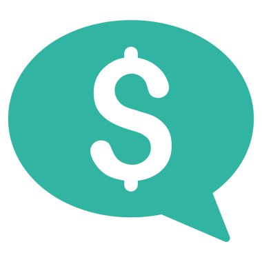 Para ileti düz vektör simgesi