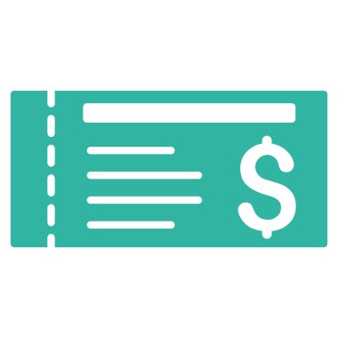 bilet düz vektör simgesi