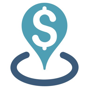 İş coğrafi hedefleme düz vektör simgesi