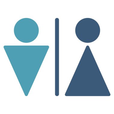 WC kişi düz vektör simgesi