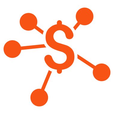Finansal bağlantılar düz vektör simgesi