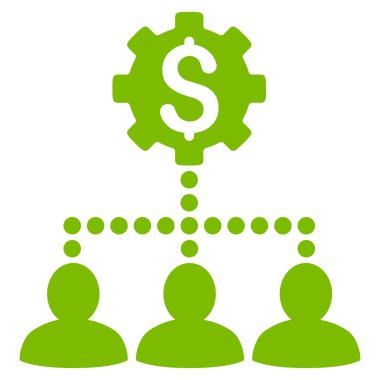 Endüstriyel banka müşteri ilişkileri vektör simge düz