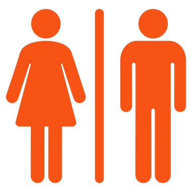 WC kişi düz vektör simgesi