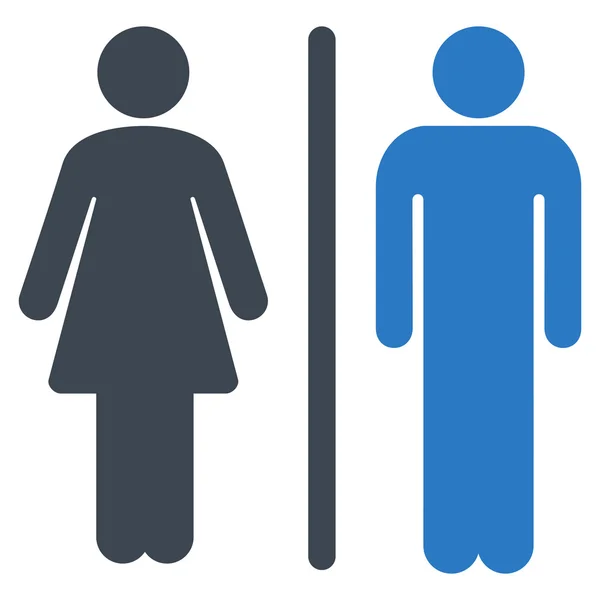 WC personer platt vektor symbol — Stock vektor