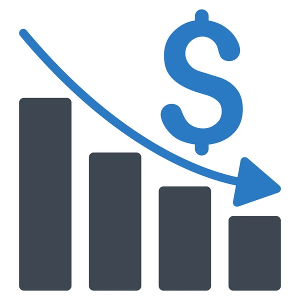 Sales Crisis Chart Flat Vector Icon — Stock Vector