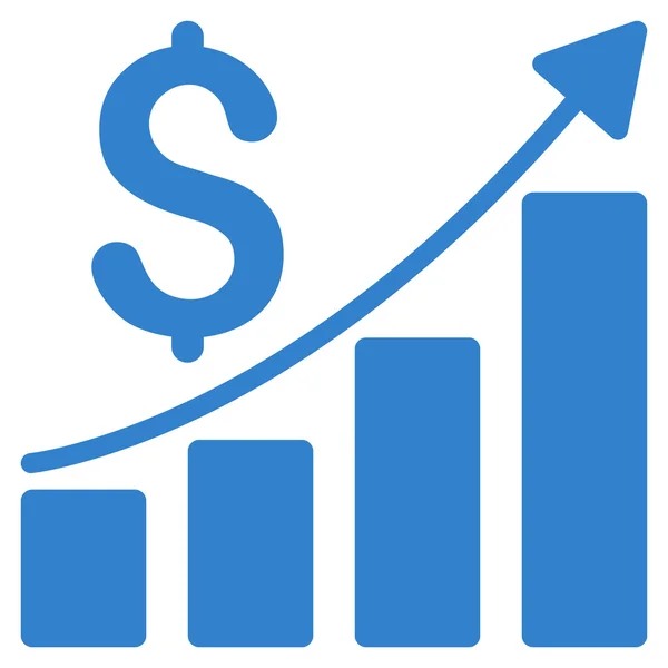 Graphique de croissance des ventes Icône vectorielle plate — Image vectorielle