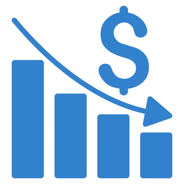 Gráfico de crise de vendas Flat Vector Icon — Vetor de Stock