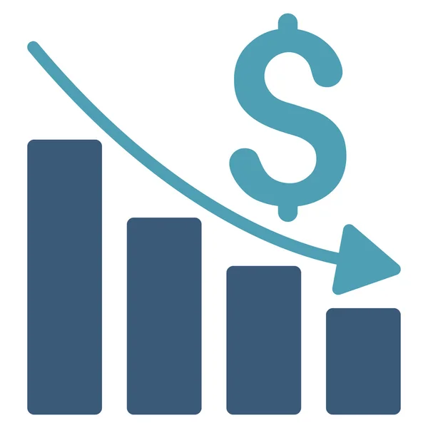 Sales Crisis Chart Flat Vector Icon — Stock Vector