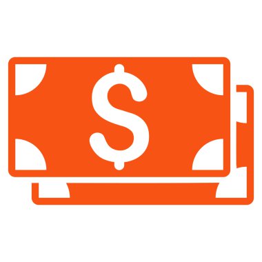 Doları banknot düz vektör simgesi