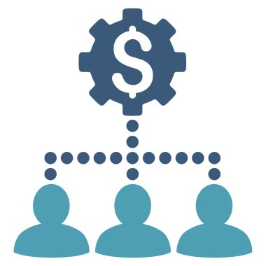 Endüstriyel banka müşteri ilişkileri vektör simge düz