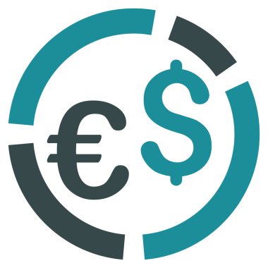 Para birimi diyagramı düz vektör simgesi