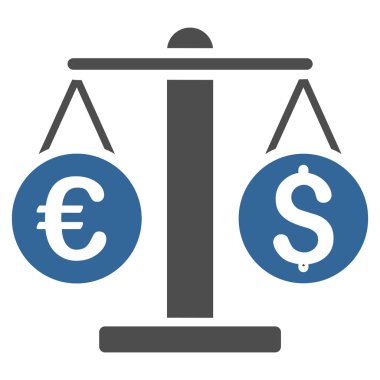 Döviz Alım ağırlık düz vektör simgesi