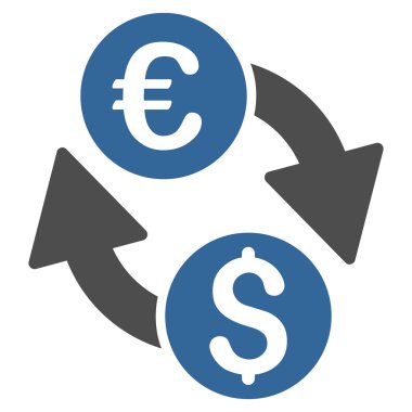 Euro dolar düz vektör simge Değiştir